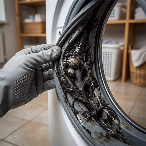 Dirty rubber seal buildup